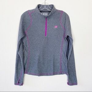 New Balance Sweatshirt Zip Up Gray Pink Size M